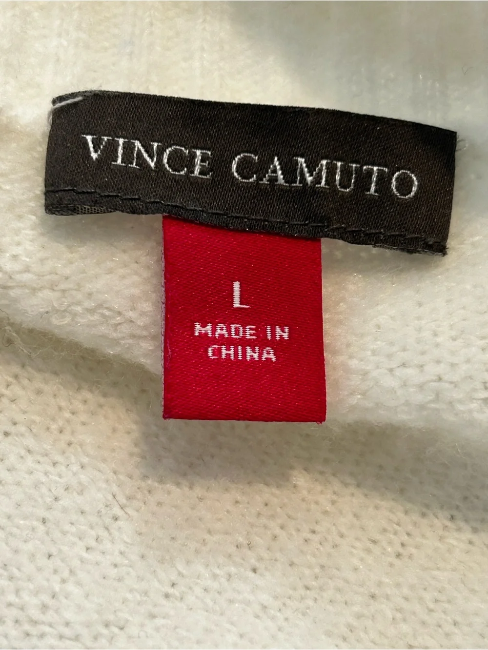 Vince Camuto Ivory Open-Front Pom-Sleeve Cardigan Size Large